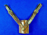 British English Antique WW1 Belt Leather Frog Sword Hangers 