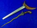Antique Old Javanese Keri's with 3 luks Hunting Fighting Knife Short Sword