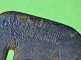RARE US WW2 Floyd NICHOLS Nebraska Inlaid Buffalo Nickel Fighting Knife & Sheath