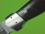 US Custom Hand Made RON WALLER Large Hunting Fighting Knife & D Long Sheath