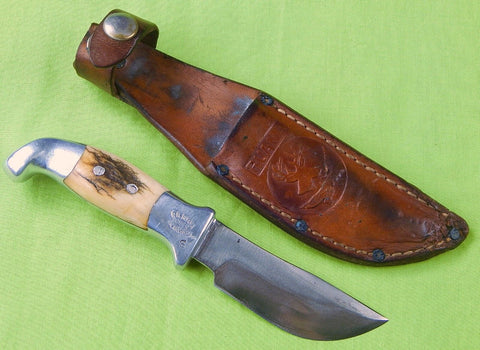 1956-58 Custom Hand Made R.H. RUANA Large S Marked Skinner Hunting Knife Sheath