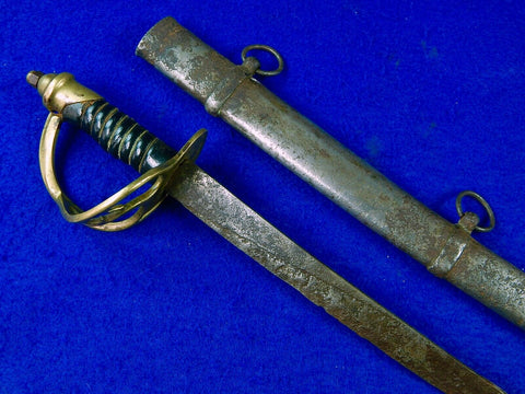 Vintage Aged Replica of Antique Civil War Confederate Child Sword w/ Scabbard Media 1 of 28