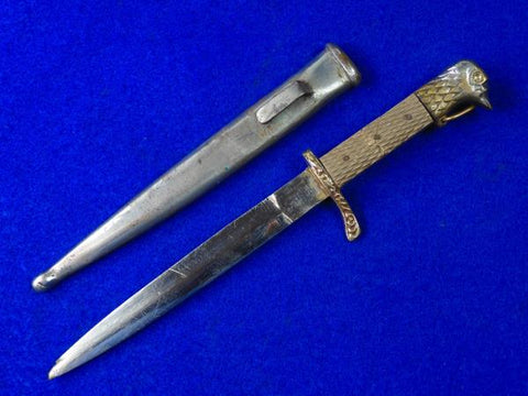 Romanian Romania WW2 Vintage NCO Dress Dagger Eagle Head Knife w/ Scabbard