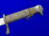 Romanian Romania WW2 Vintage NCO Dress Dagger Eagle Head Knife w/ Scabbard