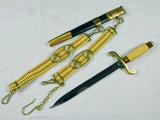 Russian Russia 1992 Bulat Navy Naval Officer's Dagger Knife w/ Scabbard Hangers