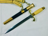 Russian Russia 1992 Bulat Navy Naval Officer's Dagger Knife w/ Scabbard Hangers