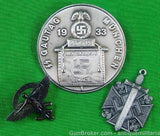 Set 3 Replica German Germany WW2 Pin Badge