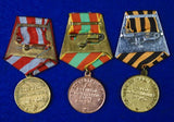 Set of 3 Soviet Russian Russia USSR WW2 Medal Order Badge Award Labor Victory