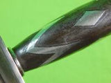 Vintage Custom Made Handmade Silver Handle Heavy Stiletto Fighting Knife & Sheath
