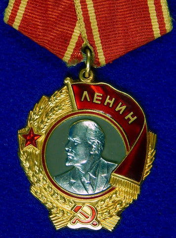 Soviet Russian USSR Post WW2 Gold Platinum LENIN Order #431763 Medal Badge Award