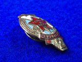 Soviet Russian Russia USSR WW2 Ready Air Chemical Defense Stage 2 Enamel Badge