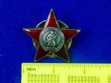 Soviet Russian Russia USSR WWII WW2 Silver RED STAR Order #3521583 Medal Badge