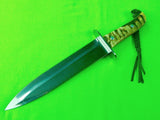 Vintage Spain Spanish Made Hen & Rooster Large Fighting Hunting Knife & Sheath