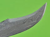 Spanish Spain Custom Handmade FELIX FRANCISCO Damascus Hunting Skinning Knife & Sheath