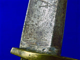 Spanish Spain or Italian Italy Antique Old 19 Century Engraved Cavalry Sword