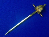 Vintage Spanish Spain Toledo Letter Opener in Dagger Mini Sword Shape