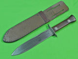 US WW2 Custom Hand Made Spear Head Blade Theater Stiletto Fighting Knife Sheath