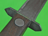 US WW2 Custom Hand Made Spear Head Blade Theater Stiletto Fighting Knife Sheath