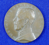 Swedish Sweden WW1 1914 Erik Lindberg King Gustaf V Bronze Table Medal w/ Box