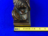 Antique Swiss Guard Lions of Lucerne Bookends Decor Helvetiorum Fidei AC Virtuti