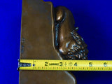 Antique Swiss Guard Lions of Lucerne Bookends Decor Helvetiorum Fidei AC Virtuti