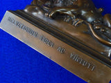 Antique Swiss Guard Lions of Lucerne Bookends Decor Helvetiorum Fidei AC Virtuti