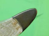 Vintage Custom Hand Made Sword Blade Carved Stag Eagle Hunting Fighting Knife