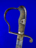 German Germany WW1 Officer's Triple Engraved Wide Blade Sword w/ Scabbard