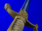 Turkish Turkey Antique WW1 Engraved Lion Head Officer's Sword w/ Scabbard