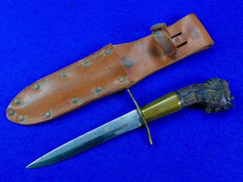 US WW2 Custom Handmade Theater Fighting Knife from Indonesian Sword w/ Sheath