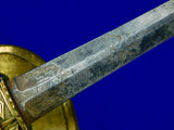 Antique Old US Pre Civil War 1820's Navy Officer's Sword Swords 18 Century Engraved Blade