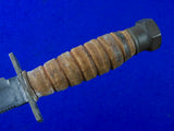 Vintage US 1979 Camillus Jet Pilot Survival Fighting Knife w/ Sheath Stone