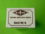 Vintage US 1980 Western 062 W/S 2 Blade Folding Pocket Knife w/ Sheath Box