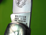US 1980 Western 532 w/s "D" Westlock Deer Etched Lockback Folding Pocket Knife