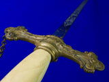 Antique Old US 19 Century Fraternal Masonic Sword w/ Scabbard