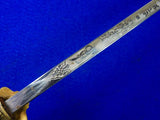 Antique Old US 19 Century Fraternal Masonic Sword w/ Scabbard