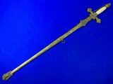 Antique Old US 19 Century Fraternal Masonic Sword w/ Scabbard