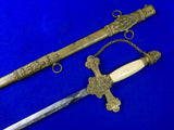Antique Old US 19 Century Fraternal Masonic Sword w/ Scabbard