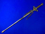 Antique US 19 Century Knights of Pythias Fraternal Sword w/ Scabbard Hangers