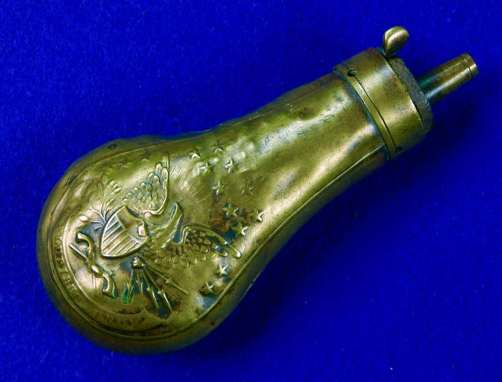 Antique US 19 Century Small Handgun Powder Flask – ANTIQUE & MILITARY ...