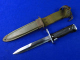 Vintage US Aerial Nickel Plated Bayonet Fighting Knife w/ Scabbard 
