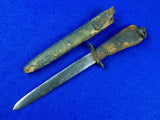 US Antique Old Mountain Man Fighting Knife w/ Scabbard