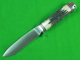 US BLACK RIVER Escanaba MI 1 Production Run Hunting Stag Knife W/ Sheath Box