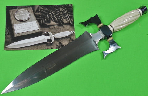 Vintage US Custom Hand Made SCOTTIE S. H. WHITE Huge Bowie Fighting Knife Dagger