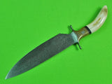 US Custom Hand Made HANK KNICKMEYER Damascus Blade Bowie Fighting Knife