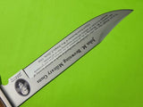US Browning Arms Italy Made Limited Edition Fighting Knife w/ Display