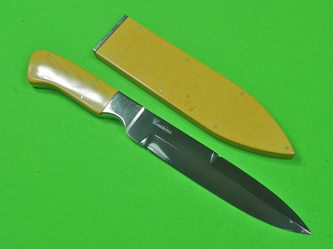 US Custom Hand Made GEORGE COUSINO Fighting Knife & Scabbard
