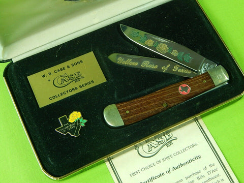 Vintage US Case XX Limited Yellow Rose of Texas Trapper Folding Pocket Knife