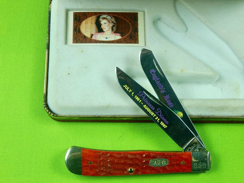 Vintage US Case XX Princess Diana England's Rose Folding Pocket 2 Blade Knife 