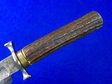US Civil War Antique English British Made Large Bowie Fighting Knife w/ Scabbard
